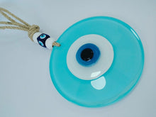 Load image into Gallery viewer, Light Blue / Turquoise Evil Eye Wall Hangings - Wall HangingTurquoise with Blue Eye