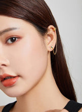 Load image into Gallery viewer, Long Chain Ear Cuff Gold Colored Evil Eye Silver Earring - 1 pc - Earrings