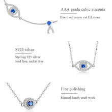 Load image into Gallery viewer, Lucky Triple Charm Evil Eyes Silver Bracelet - Bracelet