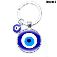 Load image into Gallery viewer, Metallic Dual Evil Eye Keychains - 10 Designs - KeychainDesign 7