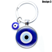 Load image into Gallery viewer, Metallic Dual Evil Eye Keychains - 10 Designs - KeychainDesign 3