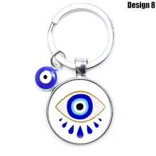 Load image into Gallery viewer, Metallic Dual Evil Eye Keychains - 10 Designs - KeychainDesign 8