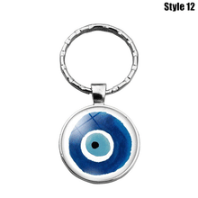 Load image into Gallery viewer, Metallic Evil Eye Amulet Keychains - 12 Designs - KeychainStyle-12