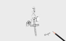 Load image into Gallery viewer, Mini Evil Eye and Cross Silver Pendant - Pendant