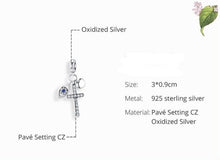 Load image into Gallery viewer, Mini Evil Eye and Cross Silver Pendant - Pendant