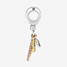 Load image into Gallery viewer, Mini Evil Eye Hamsa Hand and Feather Silver Pendant - Pendant