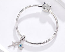 Load image into Gallery viewer, Mini Hamsa Hand and Ankh Silver Pendant - Pendant