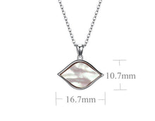 Load image into Gallery viewer, Mother of Pearl Effect Evil Eye Silver Necklace - Necklace