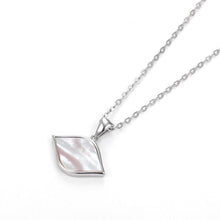 Load image into Gallery viewer, Mother of Pearl Effect Evil Eye Silver Necklace - Necklace