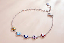 Load image into Gallery viewer, Multicolor Evil Eye Silver Bracelet - Bracelet