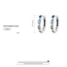 Load image into Gallery viewer, Multicolor Evil Eye Silver Hoop Earrings - Earrings