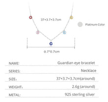 Load image into Gallery viewer, Multicolor Evil Eye Silver Necklace - Necklace