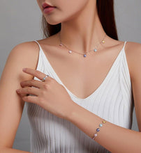 Load image into Gallery viewer, Multicolor Evil Eye Silver Necklace - Necklace