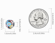 Load image into Gallery viewer, Multicolor Evil Eye Spherical Silver Charm Bead - Charm Bead