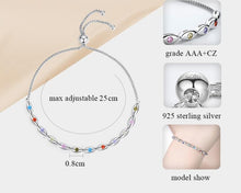 Load image into Gallery viewer, Multicolor Eye Shaped Evil Eyes Silver Bracelet - Bracelet
