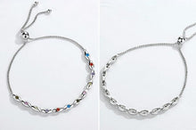Load image into Gallery viewer, Multicolor Eye Shaped Evil Eyes Silver Bracelet - Bracelet