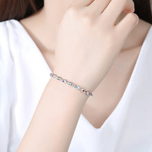 Load image into Gallery viewer, Multicolor Eye Shaped Evil Eyes Silver Bracelet - Bracelet