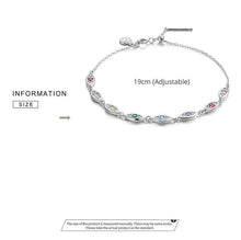Load image into Gallery viewer, Multicolor Eye Shaped White Stone Studded Evil Eyes Silver Bracelet - Bracelet