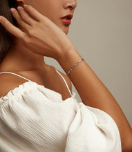 Load image into Gallery viewer, Multicolor Eye Shaped White Stone Studded Evil Eyes Silver Bracelet - Bracelet