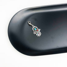 Load image into Gallery viewer, Multicolor Stone Hamsa Hand Silver Necklace - Necklace