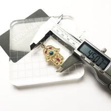 Load image into Gallery viewer, Multicolor Stone Hamsa Hand Silver Pendant - Pendant