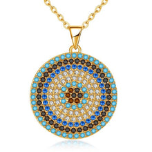 Load image into Gallery viewer, Multicolor Stone Studded Evil Eye Silver Necklaces - NecklaceGold