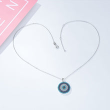 Load image into Gallery viewer, Multicolor Stone Studded Evil Eye Silver Necklaces - NecklaceRose Gold