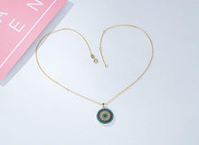 Load image into Gallery viewer, Multicolor Stone Studded Evil Eye Silver Necklaces - NecklaceRose Gold