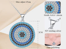 Load image into Gallery viewer, Multicolor Stone Studded Evil Eye Silver Necklaces - NecklaceRose Gold