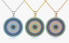 Load image into Gallery viewer, Multicolor Stone Studded Evil Eye Silver Necklaces - NecklaceRose Gold