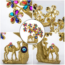 Load image into Gallery viewer, Multicolor Tree and Camel with Evil Eye Desktop Ornament - Ornament