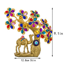 Load image into Gallery viewer, Multicolor Tree and Camel with Evil Eye Desktop Ornament - Ornament