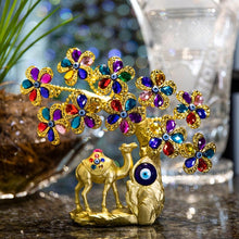 Load image into Gallery viewer, Multicolor Tree and Camel with Evil Eye Desktop Ornament - Ornament