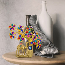 Load image into Gallery viewer, Multicolor Tree and Camel with Evil Eye Desktop Ornament - Ornament