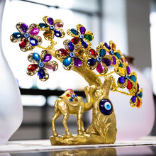 Load image into Gallery viewer, Multicolor Tree and Camel with Evil Eye Desktop Ornament - Ornament