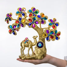 Load image into Gallery viewer, Multicolor Tree and Camel with Evil Eye Desktop Ornament - Ornament