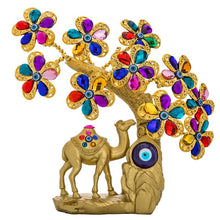 Load image into Gallery viewer, Multicolor Tree and Camel with Evil Eye Desktop Ornament - Ornament
