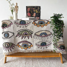 Load image into Gallery viewer, Only Evil Eyes Multipurpose Blanket, Wall Hanging, Sofa Cover, and More - Home Decor