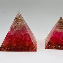 Load image into Gallery viewer, Orgonaite Pyramid with Passionate Red and White Quartz - Home Decor5 cm or 1.96" inches