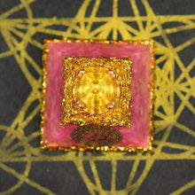Load image into Gallery viewer, Orgone Pyramid with Divine Om and Loving Rose Quartz - Home Decor