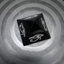 Load image into Gallery viewer, Orgone Pyramid with Engraved Eye of Horus and Powerful Black Obsidian - Home Decor5 cm or 1.96"