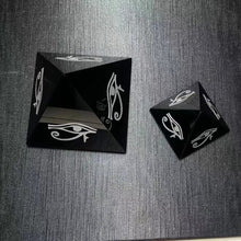 Load image into Gallery viewer, Orgone Pyramid with Engraved Eye of Horus and Powerful Black Obsidian - Home Decor5 cm or 1.96"