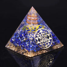 Load image into Gallery viewer, Orgone Pyramid with Enlightening Lapis Lazuli - Home Decor5 cm or 1.96" inches