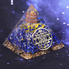 Load image into Gallery viewer, Orgone Pyramid with Enlightening Lapis Lazuli - Home Decor5 cm or 1.96" inches