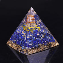 Load image into Gallery viewer, Orgone Pyramid with Enlightening Lapis Lazuli - Home Decor5 cm or 1.96" inches