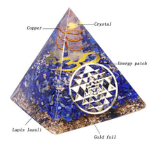 Load image into Gallery viewer, Orgone Pyramid with Enlightening Lapis Lazuli - Home Decor5 cm or 1.96" inches