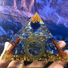 Load image into Gallery viewer, Orgone Pyramid with Eye of Horus and Lapis Lazuli - Ornament