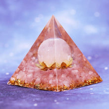 Load image into Gallery viewer, Orgone Pyramid with Healing Rose Quartz - Home Decor
