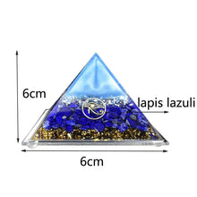 Load image into Gallery viewer, Orgone Pyramid with Mystical Eye of Horus and Lustrous Lapis Lazuli - Home Decor
