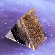 Load image into Gallery viewer, Orgone Pyramid with Powerful Black Obsidian and White Quartz - Home DecorOnly Copper6 cm or 2.35" inches